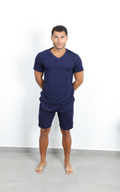 Navy Short Sleeve Bamboo Pyjamas - CozyOnCozy