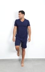 Navy Short Sleeve Bamboo Pyjamas - CozyOnCozy