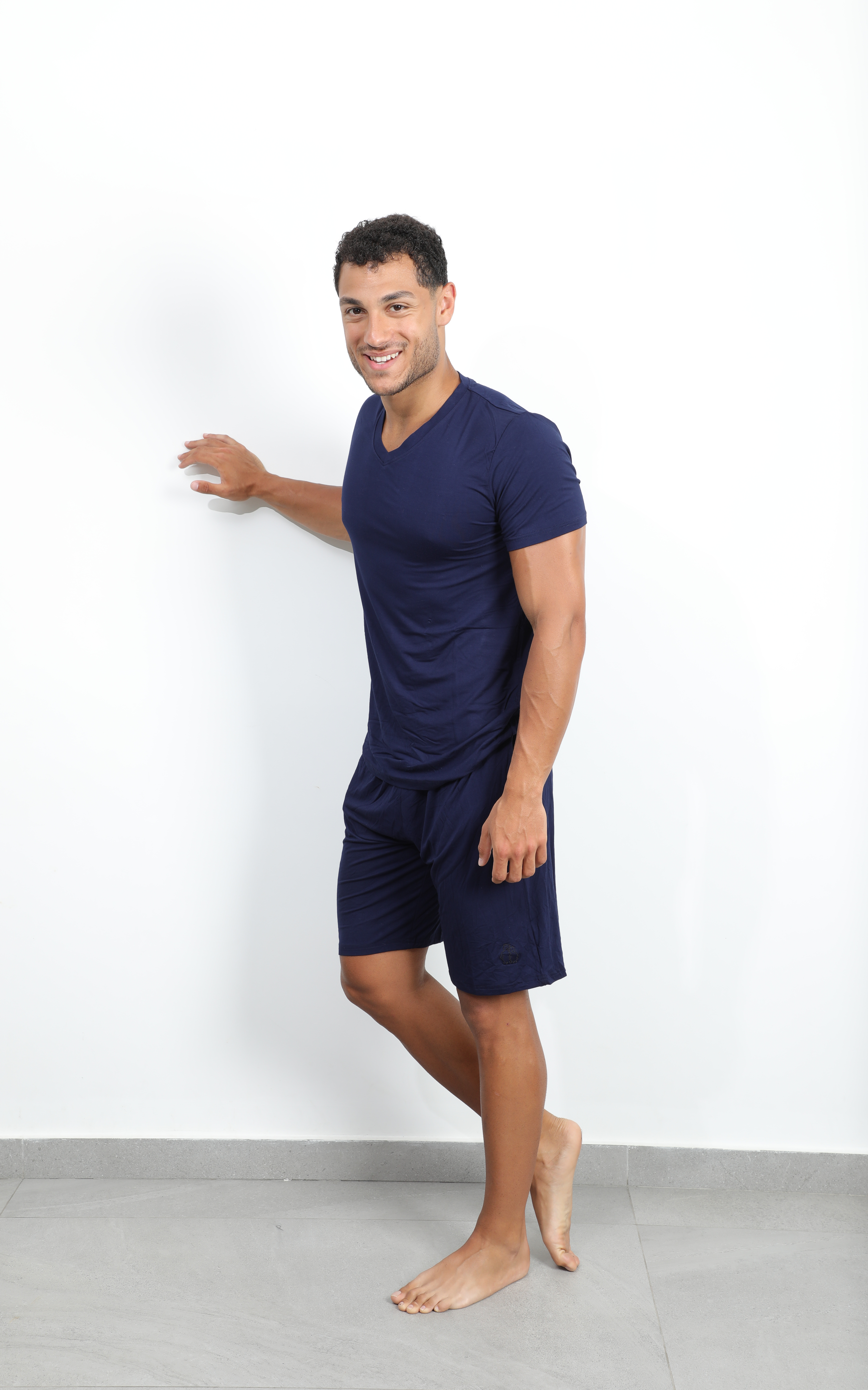 Navy Short Sleeve Bamboo Pyjamas