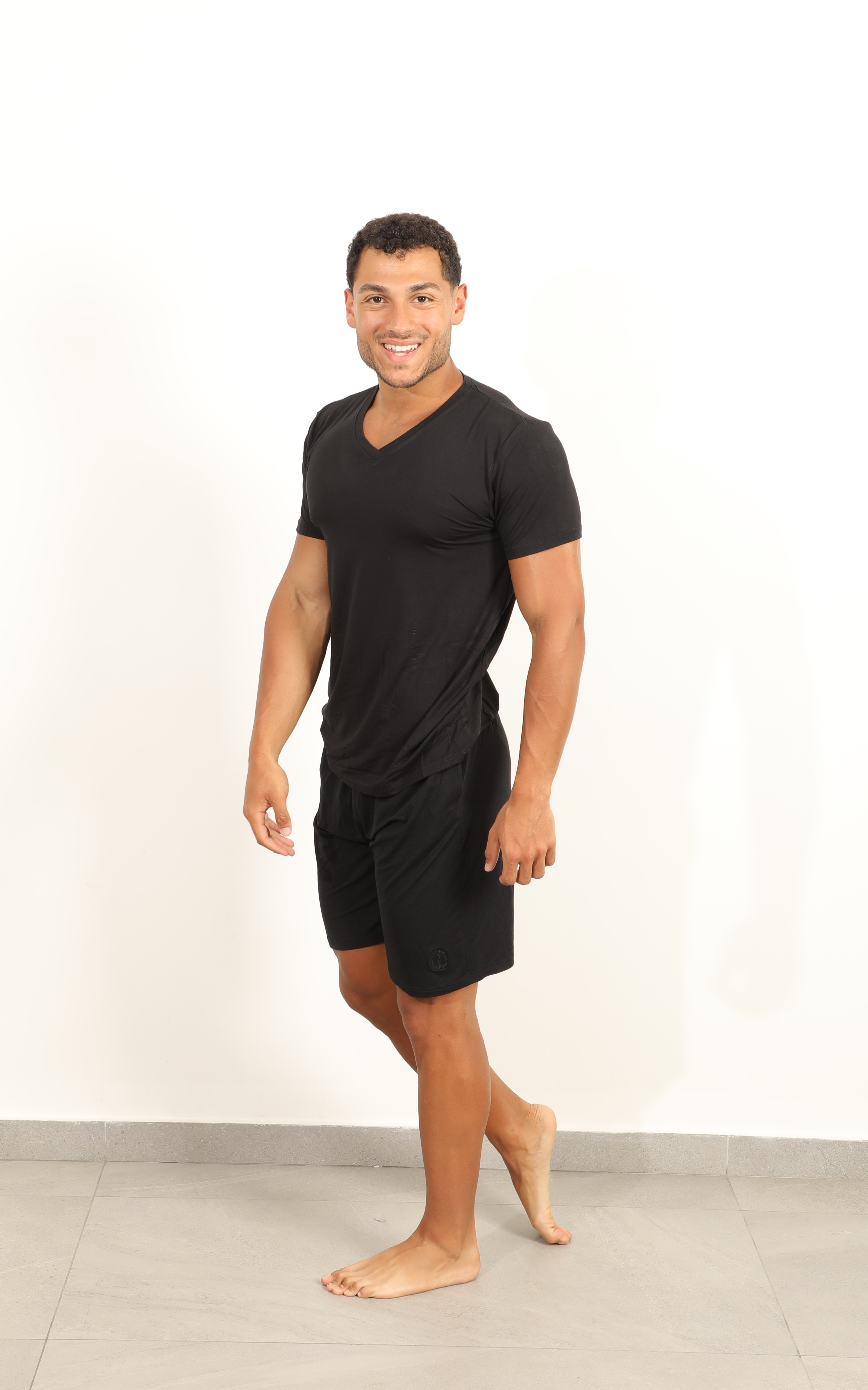 Black Short Sleeve Bamboo Pyjamas